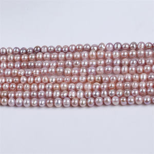 Zhuji 6-7 מ מ "מ מים מתוקים טבעי פנינים רופפים צבע לבן ורוד לבן ורוד צבעים לבן - Product Image 3