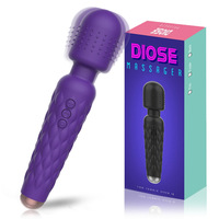 DIOSE Masturbateur féminin en silicone coloré Vibrateur pour adultes Étanche Rechargeable par USB 10 fréquences 40dB de bruit Utilisation en couple