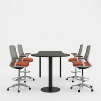 Table de conférence ronde, table de réunion moderne en MDF mélaminé, couleur personnalisée pour salle de conférence de bureau
