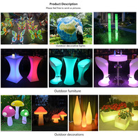 Tables de bar lumineuses à LED, en plastique imperméable, à couleurs changeantes, pour l'extérieur, tables basses combinées pour hôtel, salon, exposition