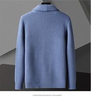 Cardigan en laine grande taille pour hommes avec bouton en corne Automne Hiver Nouvelle version Fermeture éclair