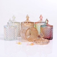BOYE Bán Buôn Sang Trọng Độc Đáo Óng Ánh Dứa Shape Glass Candle Container Chum Với Nắp Đậy Cho Nến Làm