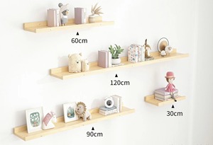 Kitchen Bathroom Brown Wood Wall <strong>Shelf</strong> 30cm 60cm 90cm <strong>120cm</strong> Wooden Floating Wall <strong>Shelves</strong> for Home Decor - Product Image 6