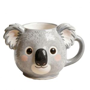 Mug à eau en céramique 3D Koala personnalisé avec logo, fait main, dessin animé, pour cadeaux d'affaires - Product Image 1