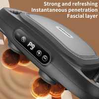 Pistolet à percussion portable super fort fascial pro messager à main mini pistolet de massage professionnel machine à 6 vitesses avec sac gris