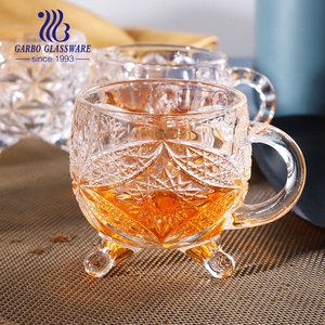 Bicchiere da 4 once bicchiere con manico bevanda birra tè tazza da latte <span class=keywords><strong>tazze</strong></span> <span class=keywords><strong>nescafe</strong></span> tazza da tavolo trasparente senza piombo home hotel bar uso - Product Image 2