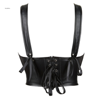 Femmes Faux cuir soutien-gorge Sexy sangle réglable poitrine tasse hauts gilet Corset Bustier Lingerie