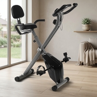 Vélo d'appartement X Bike avec écran LCD, capacité de charge de 150 kg, selle standard avec dossier, pliable, résistance magnétique