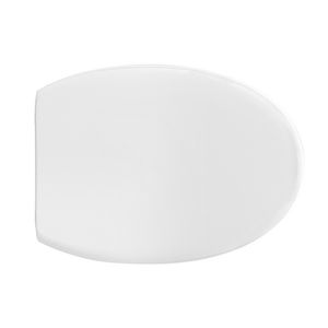Asiento de inodoro blanco de 50.9 cm de longitud con bisagras pasantes para personas mayores - Product Image 1