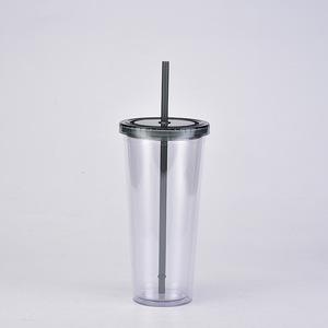 Vaso <span class=keywords><strong>de</strong></span> plástico acrílico transparente <span class=keywords><strong>de</strong></span> doble pared, vaso <span class=keywords><strong>de</strong></span> bebidas <span class=keywords><strong>de</strong></span> 16oz y 24oz con paja y tapa <span class=keywords><strong>de</strong></span> <span class=keywords><strong>vinilo</strong></span>, gran oferta - Product Image 6