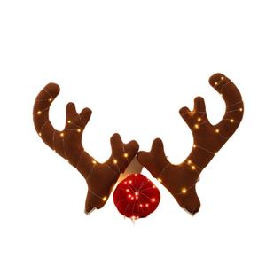 الأكثر مبيعًا زينة سيارة عيد الميلاد-زينة زينة عيد الميلاد قرن الوعل المتوهجة لتزيين السيارة-قرون سيارة عيد الميلاد - Product Image 5