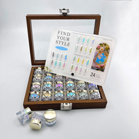 Ensemble de poudres à ongles effet miroir Aurora 24 couleurs, paillettes chromées super brillantes, poudre pigmentée pour nail art DIY