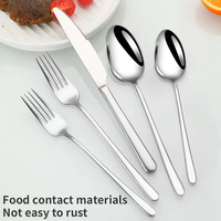 Vente chaude Talheres Inox 7 pièces Table complète complète ensemble de couverts de luxe nordique ensemble d'argenterie en acier inoxydable