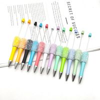 Nouveau stylo à billes AB Sugar Bead DIY, stylo à billes diamant haute transparence, couleur macaron fantaisie, stylo à billes mignon
