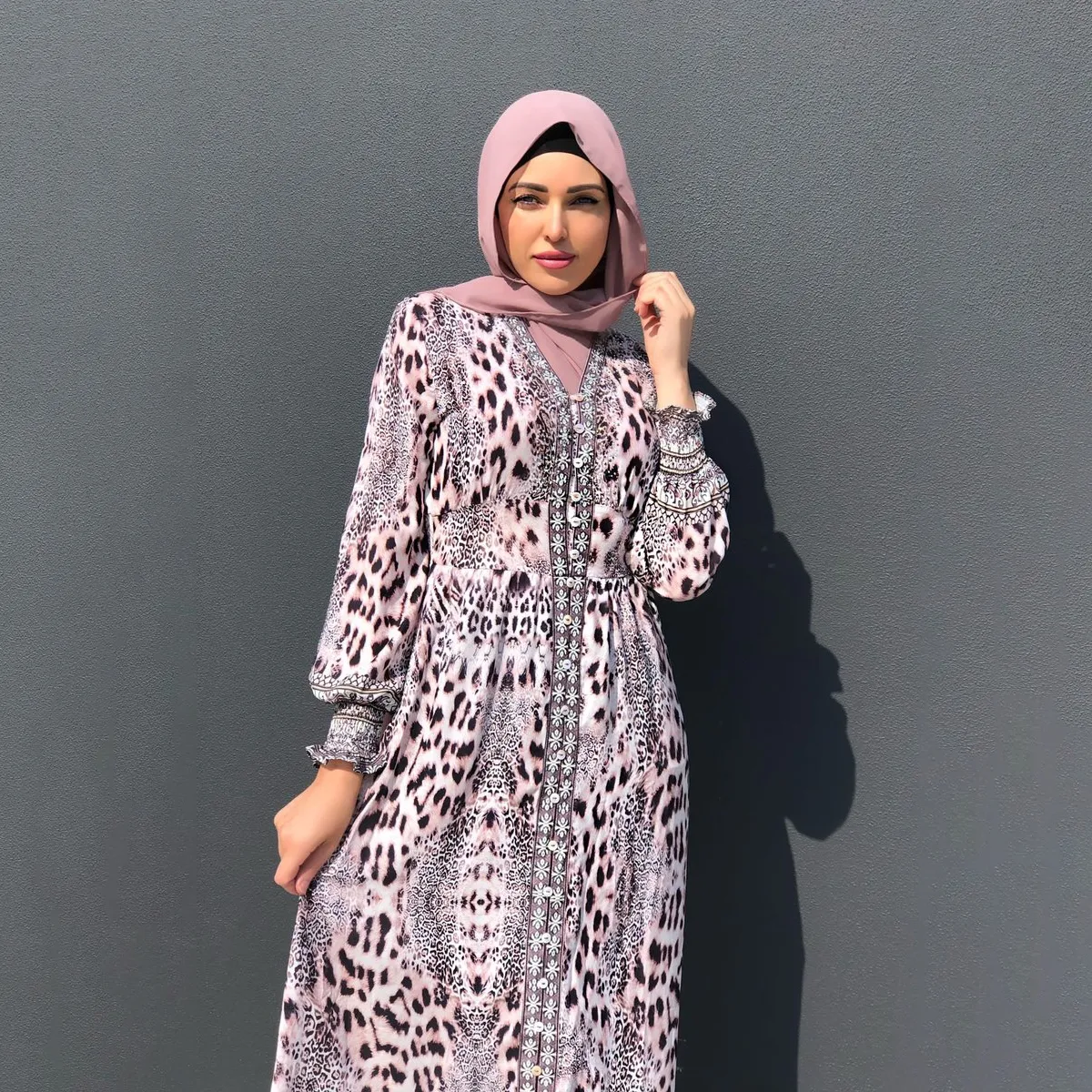 Robe islamique pour dames, manches longues, poignets amples, vêtements islamiques, robes musulmanes
