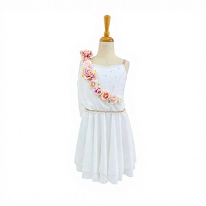 Costume de ballet Cupidon blanc pour femmes adultes, <span class=keywords><strong>robe</strong></span> de performance et de compétition en soie/coton décorée de fleurs, tutu de ballet - Product Image 1
