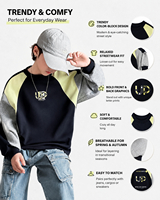Sudadera de Bloques de Color para Niños 2026, Novedad, Estilo Urbano con Parches, Jersey Casual Hip Hop de Corte Holgado con Cuello Redondo, Moda Primavera Otoño