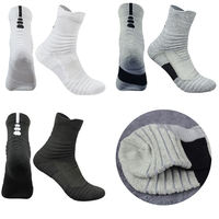 Vente en gros Serviette Crew pour l'extérieur en éponge anti-dérapant pour hommes Chaussettes de basket-ball Bank Emballage avec logo personnalisé Chaussettes Basketball Elite