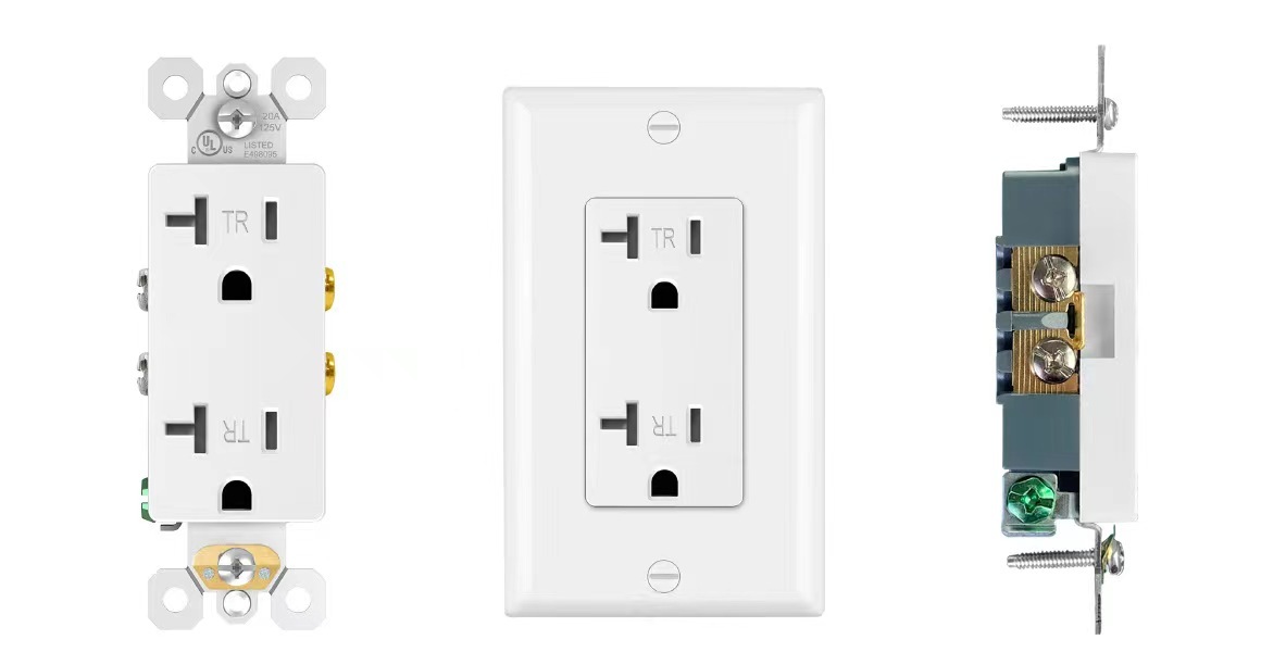 AIDA Steckdose Weiß 10er Pack | 20A 125V | TR-sicher | Selbsterdend | UL-zertifiziert