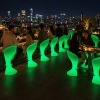Meubles de bar GlowLED avec télécommande, changement de couleur, rechargeables, étanches, chaise de bar à LED en PE, piédestal pour salon, KTV, hôtel