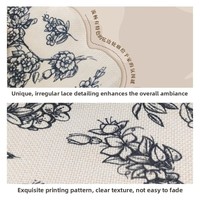 Nappe en tissu mélangé à motif floral de style américain, sensation de luxe léger et haut de gamme, nouveauté 2026, chemin de table de forme irrégulière