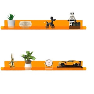 Estantes flotantes de acrílico <span class=keywords><strong>amarillo</strong></span> transparente al por mayor para estanterías de pared de baño estanterías - Product Image 5