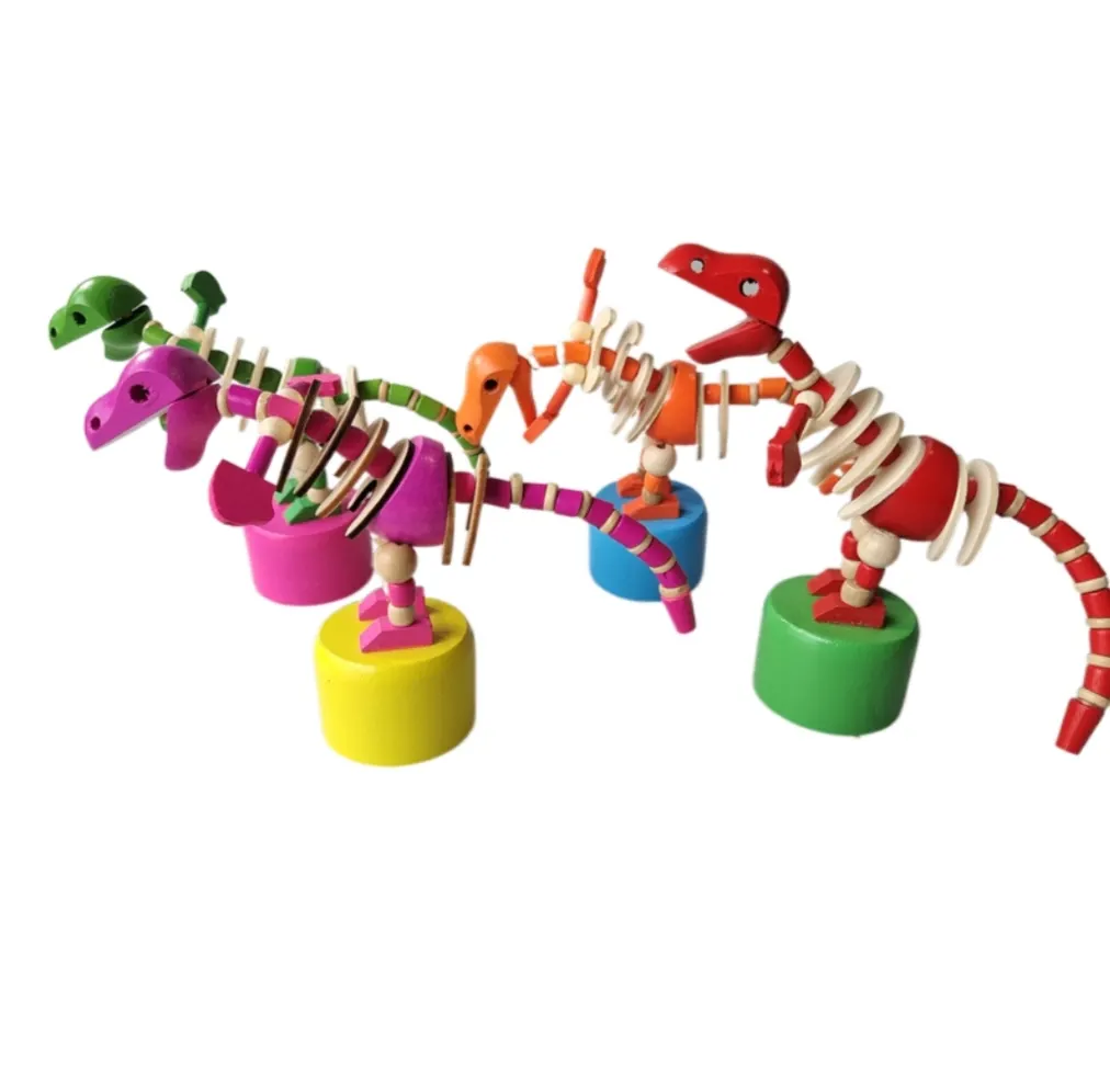रंग जानवरों की लकड़ी उंगली पॉप-अप कठपुतलियाँ लकड़ी के डायनासोर की उंगलियाँ ऊपर धकेलती हुई चल कठपुतलियाँ गुड़िया खिलौना