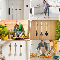 Support mural en acier inoxydable pour balais et serpillères - Organisateur d'outils moderne antidérapant et robuste pour garage, cuisine, jardin