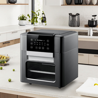 Friteuse à air numérique moderne sans huile de 12 L, format familial, 2 niveaux, en acier inoxydable, carrée, électrique, à économie d'énergie, appareil de cuisine
