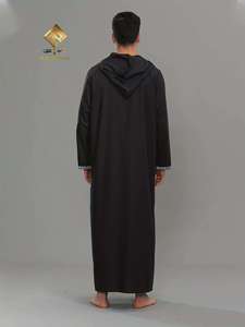 Burka Masculina Casual de Manga Larga con Diseño Moderno y Capucha, Bordado Marroquí, Material de Alta Gama HARAMAIN, Secado Rápido y Ligera - Product Image 2
