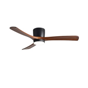 Ventilador de techo eléctrico de lujo de 52 pulgadas con motor Zhongshan DC, aspas de madera maciza, control remoto y luz para uso doméstico y hotelero. - Product Image 1