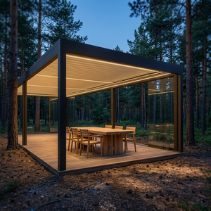 Système de porte coulissante pour pergola en verre entièrement fermée RKOVE RK-S3, véranda quatre saisons avec structure en aluminium pour villa de luxe et patio - Product Image 1