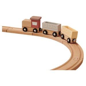 Fiesta Village Rail & Train Set Véhicule en bois Jouet pour bébés de 2 à 4 ans Premier voyage pour bébé de 5 à 7 ans - Product Image 2