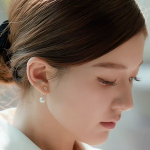 Juego de Accesorios para Pendientes de Perlas DIY 22880, Plata S925, Soportes para Pendientes de Oro Zhao Lusi, Cuentas de 9-13 mm, Soporte para Pendientes con Cuentas de Plata y Oro - Product Image 2