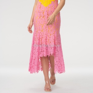 เดรสยาวลำลองแฟชั่นใหม่สำหรับผู้หญิง ฤดูร้อน สายเดี่ยว ดีไซน์หรูหรา แต่งผ้าลูกไม้ลายดอกไม้ ระบายอากาศได้ดี แขนกุด เซ็กซี่ - Product Image 6