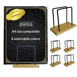 Soporte de Menú Comercial para Restaurantes Supervisados en <span class=keywords><strong>Osaka</strong></span>, Tamaño A4, Base Antideslizante, 4 Opciones de Color (Marrón Claro), 5 Piezas - Product Image 1