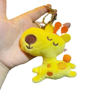 New plush keychain Cute deer cartoon figure pendant Cute running deer primary school doll toy key chain