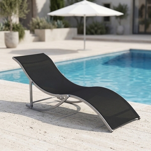 Nouveauté : Chaise longue en aluminium métallique 2*1 pour le jardin, meubles d'extérieur - Product Image 1