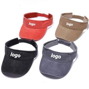 Gorra de béisbol transfronteriza personalizada de mezclilla con parte superior abierta, informal, de color liso, transpirable, con hebilla y talla ajustable - Product Image 1