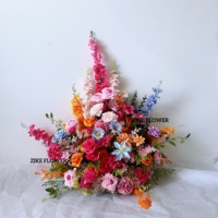 Rangée de fleurs artificielles en soie réalistes ZIKE FLOWER pour décoration de scène de mariage occidentale – Qualité supérieure et économique pour la vente en gros