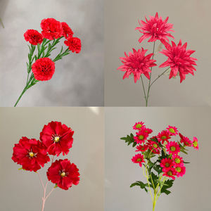 Vente en gros Fleurs artificielles décoratives de haute qualité Real Touch Red Lily Peony Coquelicot Hortensia Roses pour la décoration de scène de mariage - Product Image 4