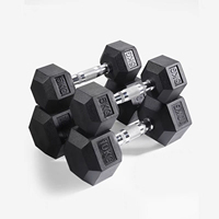 Mancuernas Hexagonales de Hierro Fundido Recubiertas de Goma EIGFOH, Ajustables, Antideslizantes, con Agarre Cómodo, Resistentes, para Entrenamiento de Brazos y Fuerza en Casa