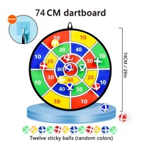 Jeu de fléchettes de 29 pouces, cible de fléchettes à balles collantes avec 12 balles et 4 compteurs de points, jeu sportif interactif parent-enfant