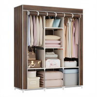 Armoire de chambre moderne pliable en tissu Wayon pour appartement avec porte zippée, plusieurs étagères et espace de suspension