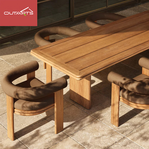 Nouveau design <span class=keywords><strong>de</strong></span> <span class=keywords><strong>luxe</strong></span> Royal <span class=keywords><strong>Marbella</strong></span> U-Back Ensemble table et chaises d'extérieur en bois <span class=keywords><strong>de</strong></span> teck pour l'extérieur - Product Image 1