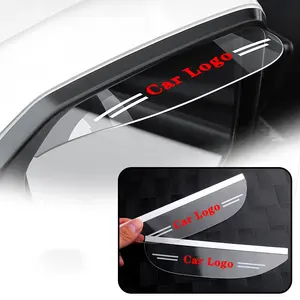 2022 New Custom Car Brand 2PCS Flexible PVC Car Side Rearview Mirror Rain Shield Weatherstrip