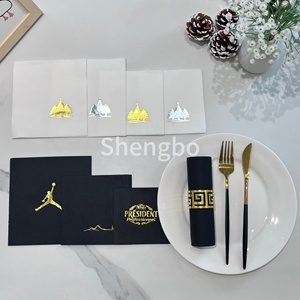 Tùy Chỉnh In Dùng Một Lần Airlaid Giấy Khăn Ăn Hiện Đại Linen Cảm Thấy Móc Bữa Ăn Tối Khăn Ăn - Product Image 4