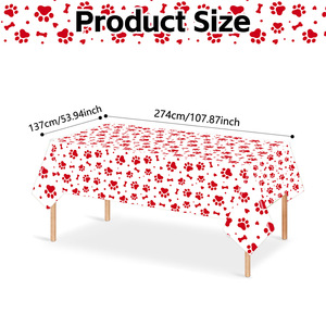 Pet Paw Print <b>Tablecloth</b> Disposable <b>Plastic</b> cat Paw Table Mat for Pet Dog-themed Birthday Party Decoration - Product Image 4