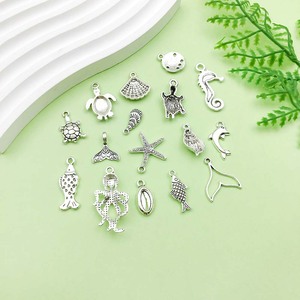 Colgante de animales marinos de aleación de plata antigua, formas mixtas para hacer pulseras, accesorios de joyería DIY - Product Image 4