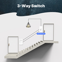 Interruptor de Luz Inteligente WiFi LangYeao, Compatible con Alexa, Google Home, Aplicación Tuya, Control Múltiple de 3 Vías, LED y CFL Regulables, Estándar Estadounidense